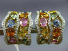 LARGE 10.39CT DIAMOND & MULTI GEM 14KT YELLOW GOLD MULTI SHAPE CLIP ON EARRINGS