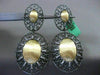 ESTATE EXTRA LARGE 1.25CT DIAMOND 18KT BLACK & YELLOW GOLD OVAL HANGING EARRINGS