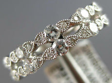 1.63CT DIAMOND 18K WHITE GOLD ROUND FILIGREE FLORAL DOUBLE BAND ANNIVERSARY RING