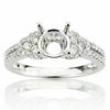ESTATE .40CT DIAMOND 18KT WHITE GOLD 3D 4 PRONG ROUND SEMI MOUNT ENGAGEMENT RING