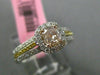 ESTATE GIA .86CT DIAMOND 18K TRI COLOR GOLD SQUARE FILIGREE HALO ENGAGEMENT RING