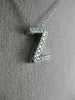 .24CT ROUND DIAMOND 14KT WHITE GOLD 3D CLASSIC INITIAL FLOATING PENDANT #18474