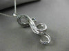 ESTATE LARGE .31CT DIAMOND & AAA SAPPHIRE 14KT WHITE GOLD SNAKE FLOATING PENDANT