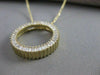 ESTATE 1.15CTW BAGUETTE DIAMOND 14K GOLD 20MM CIRCLE OF LOVE PENDANT CHAIN 20201