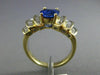 ESTATE 4.20CT DIAMOND & AAA SAPPHIRE 14KT YELLOW GOLD MULTI ROW ENGAGEMENT RING