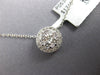ESTATE .53CT DIAMOND 18KT WHITE GOLD ROUND CLUSTER HALO CLASSIC FLOATING PENDANT