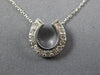 ESTATE .26CT DIAMOND 14KT WHITE GOLD CLASSIC HORSE SHOE LUCKY FUN PENDANT #26969