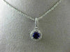ESTATE .48CT DIAMOND & AAA AMETHYST 14KT WHITE GOLD ROUND HALO FLOATING PENDANT