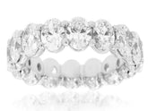 ESTATE 6.60CT DIAMOND 14K WHITE GOLD OVAL SHARED PRONG ETERNITY ANNIVERSARY RING