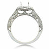 ESTATE .92CT DIAMOND 18K WHITE GOLD DOUBLE HALO ROUND SEMI MOUNT ENGAGEMENT RING
