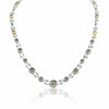 ESTATE LARGE 6.73CT WHITE & FANCY YELLOW DIAMOND 18KT 2 TONE GOLD HALO NECKLACE