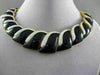 ESTATE WIDE 20CT DIAMOND & ONYX 18KT TWO TONE GOLD GRADUATING CHOKER NECKLACE