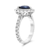 3.11CT DIAMOND & AAA SAPPHIRE 18KT WHITE GOLD HEART SHAPE ENGAGEMENT RING