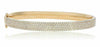 WIDE 2.10CT DIAMOND 14K YELLOW GOLD 3D MICRO PAVE SEMI ETERNITY BANGLE BRACELET