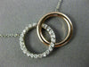 ESTATE .38CT DIAMOND 14KT WHITE & ROSE GOLD 3D CLASSIC CIRCLE LOVE KNOT NECKLACE