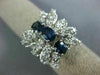 LARGE 1.86CT DIAMOND & AAA SAPPHIRE 14K WHITE GOLD BUTTERFLY FLOWER RING #26653