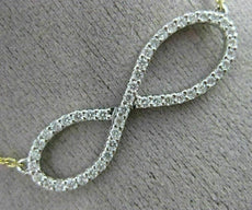 ESTATE LARGE .70CT DIAMOND 14KT TWO TONE GOLD 3D CLASSIC INFINITY LOVE NECKLACE