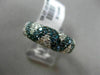 ESTATE 2.29CT WHITE & BLUE DIAMOND 14KT WHITE GOLD CRISS CROSS PAVE WEDDING RING