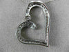ANTIQUE 1.05CT DIAMOND 14KT WHITE GOLD 3D FILIGREE MILGRAIN HEART PENDANT #17756