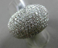 ESTATE MASSIVE 7.89CT DIAMOND 18KT WHITE GOLD MULTI ROW PAVE DOME SHAPE FUN RING