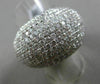 ESTATE MASSIVE 7.89CT DIAMOND 18KT WHITE GOLD MULTI ROW PAVE DOME SHAPE FUN RING