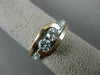 ESTATE .80CT DIAMOND 14KT WHITE & ROSE GOLD 3D TWO STONE LOVE KNOT PROMISE RING