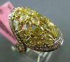 ESTATE MASSIVE 4.10CT INTENSE YELLOW DIAMOND 18KT WHITE & YELLOW GOLD LOVE RING