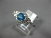 ESTATE .85CT DIAMOND & AAA BLUE TOPAZ 14KT ROSE GOLD 3D FLOWER FILIGREE FUN RING