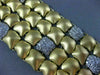ESTATE MASSIVE 2.44CT DIAMOND 18KT 2 TONE GOLD MULTI ROW PAVE MATTE FUN BRACELET