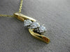 ESTATE LARGE .50CT DIAMOND 14KT TWO TONE GOLD JOURNEY THREE STONE PENDANT #21635