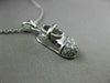 ESTATE .25CT DIAMOND 14KT WHITE GOLD HANDCRAFTED BABY SHOE PENDANT CHARM #20882