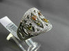 ESTATE LARGE 1.86CT DIAMOND 18KT WHITE GOLD MULTI COLOR FLOATING COCKTAL RING