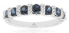 1.09CT DIAMOND & AAA SAPPHIRE 14KT WHITE GOLD ROUND 7 STONE CHANNEL WEDDING RING
