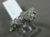 ESTATE .75CT DIAMOND 14KT WHITE GOLD 3 STONE FLOWER FILIGREE MILGRAIN LOVE RING