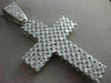 ESTATE MASSIVE 15CT ROUND DIAMOND PLATINUM HANDCRAFTED MULTI ROW CROSS PENDANT