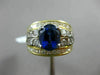 ESTATE 4.51CT DIAMOND & AAA SAPPHIRE 18K WHITE & YELLOW GOLD COCKTAIL RING #2061