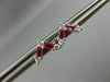 ESTATE .38CT DIAMOND & AAA RUBY 14KT WHITE GOLD V SHAPE BUTTERFLY STUD EARRINGS