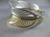 ESTATE WIDE .70CT DIAMOND 14KT WHITE & YELLOW GOLD 3D MULTI WAVE BANGLE BRACELET