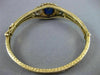 ANTIQUE LARGE 9CT OVAL SAPPHIRE 14K YELLOW GOLD 3D FILIGREE HEART BANGLE #21131