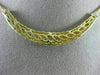 ESTATE 1.0CT DIAMOND 14KT YELLOW GOLD 3D MULTI ROW WAVE SEMI CIRCLE NECKLACE