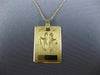 ESTATE 14KT YELLOW GOLD ADAM & EVE HAND ETCHED ENGRAVABLE SQUARE PENDANT #25051