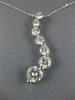ESTATE LARGE 2.21CT DIAMOND 14KT WHITE GOLD ROUND 7 STONE JOURNEY PENDANT #18485