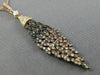 ESTATE LARGE 1.75CT CHOCOLATE FANCY DIAMOND 14K ROSE GOLD RAINDROP PENDANT CHAIN