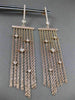ESTATE LARGE .80CT DIAMOND 14KT ROSE GOLD BY THE YARD MULTI ROW HANGING EARRINGS