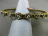 ESTATE .60CT DIAMOND 14K WHITE & YELLOW GOLD 3D 9 STONE FLEXIBLE BANGLE BRACELET