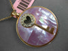 LARGE .10CT DIAMOND & AAA PURPLE MOTHER OF PEARL 14KT ROSE GOLD HEART PENDANT