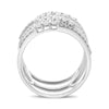 ESTATE LARGE .59CT DIAMOND 14KT WHITE GOLD MULTI ROW CRISS CROSS FULL CUFF RING