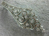 LARGE 1.0CT DIAMOND 14KT WHITE GOLD TEAR DROP FILIGREE FLOWER INFINITY PENDANT