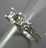 ESTATE .85CT DIAMOND 18KT WHITE GOLD FILIGREE SEMI MOUNT ENGAGEMENT RING #2423
