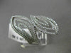ESTATE LARGE 1.26CT DIAMOND 14KT WHITE GOLD 3D MULTI DOUBLE LEAF OPEN FUN RING